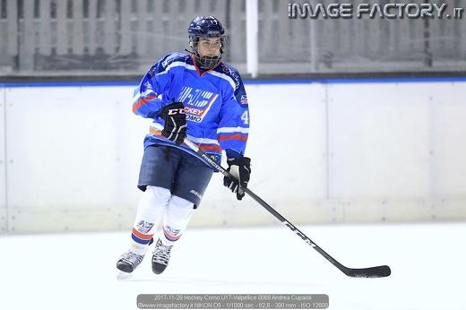 2017-11-29 Hockey Como U17-Valpellice 0069 Andrea Cupaioli